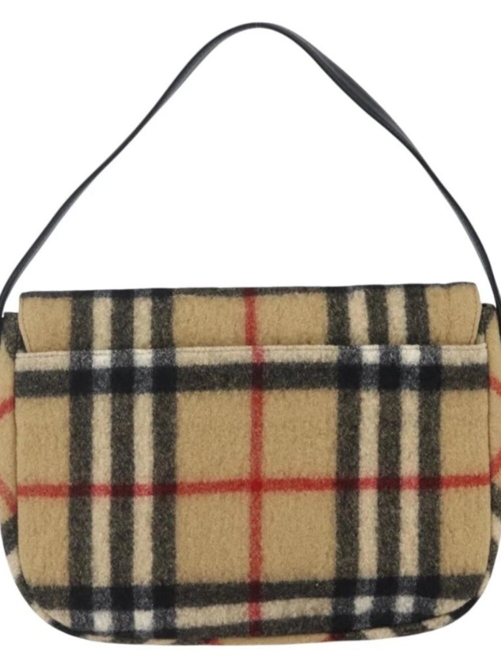 Burberrys Nova Check Shoulder Bag Wool Beige Silver Auth 154721V - Picture 3 of 16